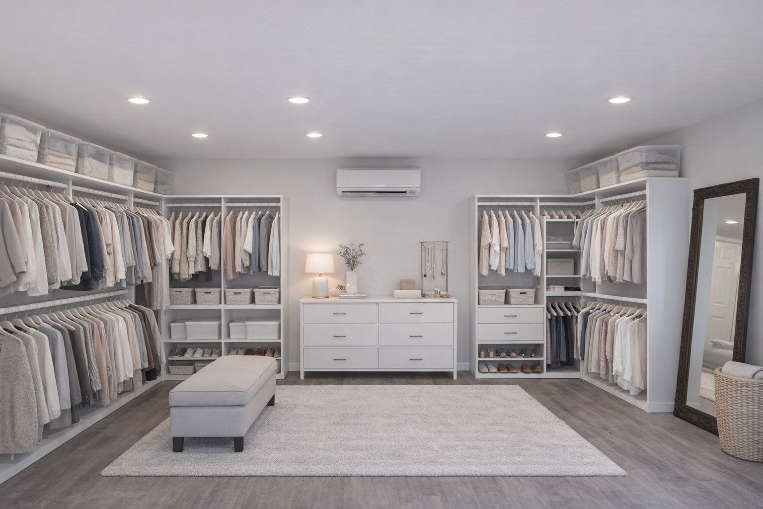 Ductless Wayne helps Customer convert garage to conditioned storage for clothes 